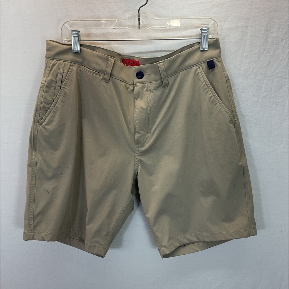 Halsey Sport Classic Fit Chino Men's Size 33 Khaki Performance Stretch Golf 8"